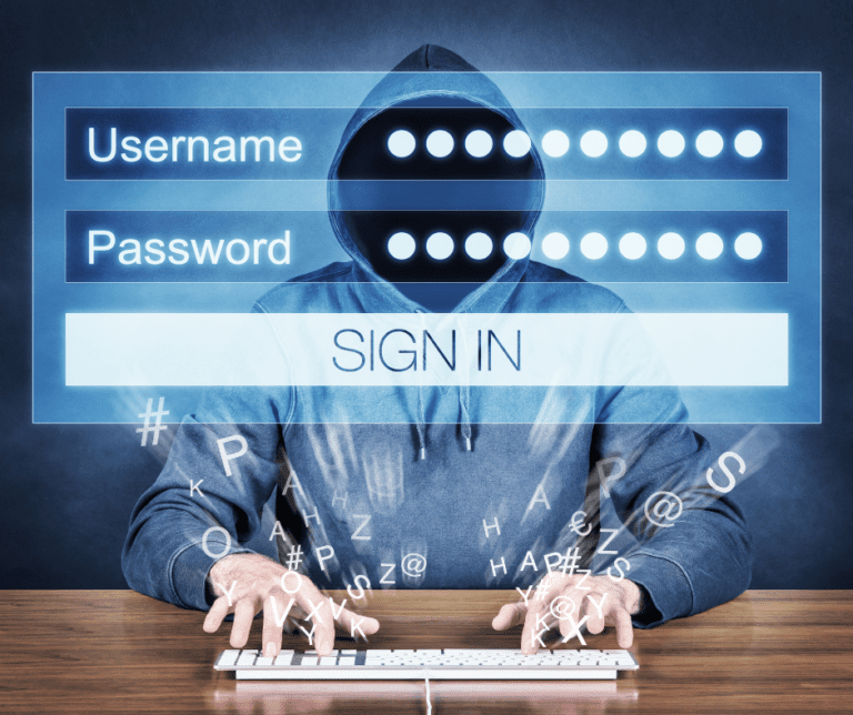 Person attempting to hack user password