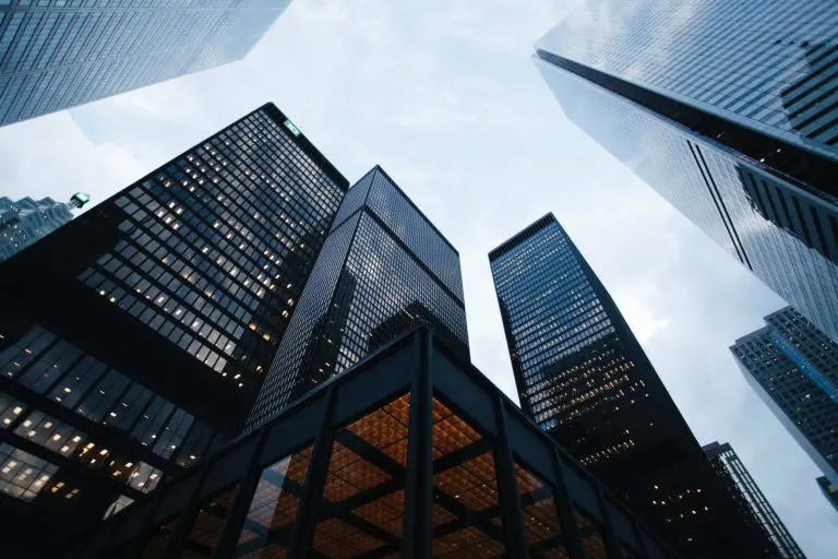 Tall city buildings