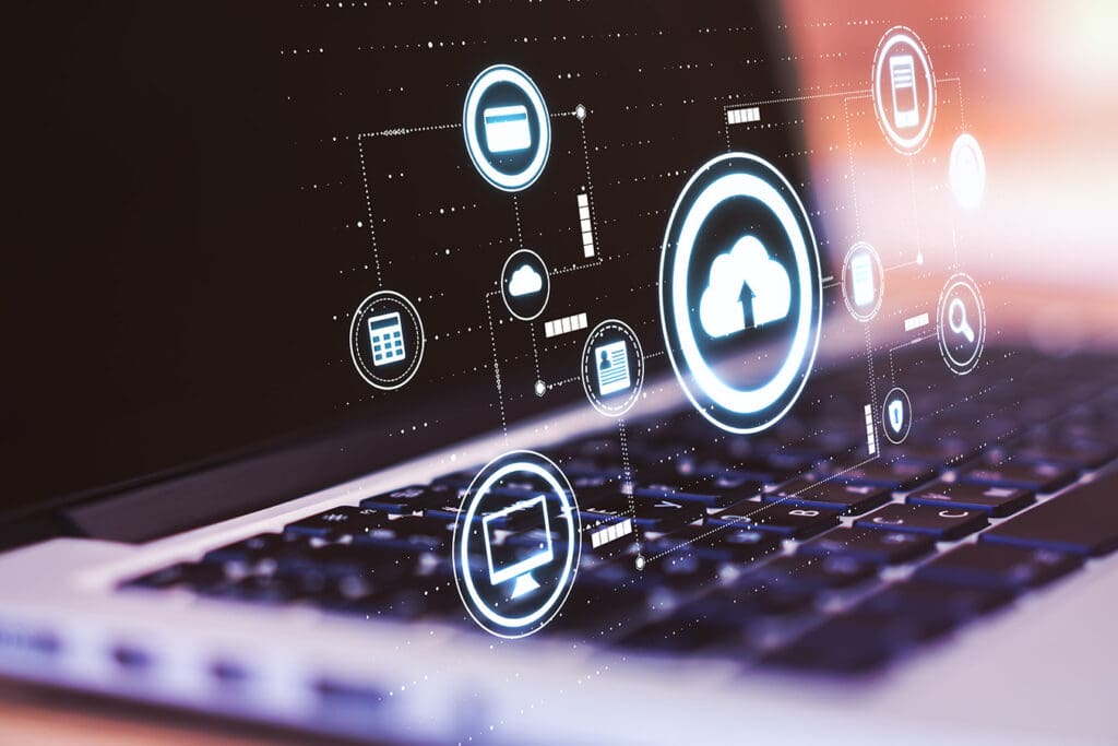 Cloud tools concept image on a screen