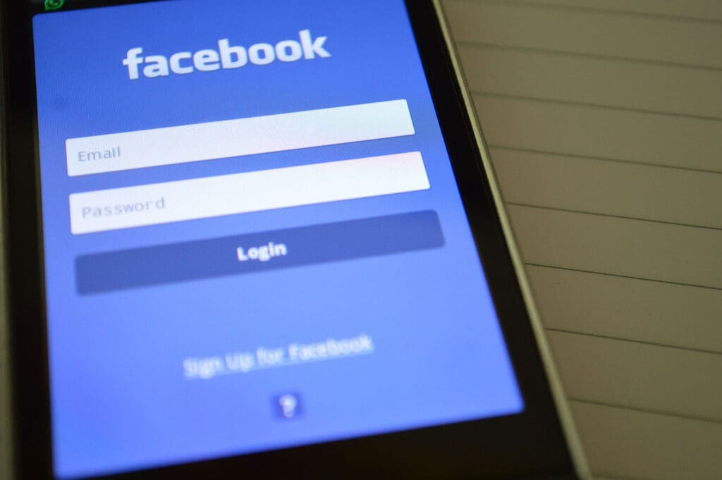 Facebook Account Screen Close Up