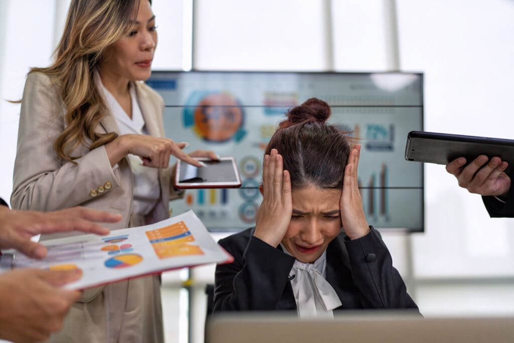 Stressed-CEO-dealing-with-Reputation-Damage-to-her-company